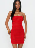 Olazia Strapless Knit Mini Dress Red
